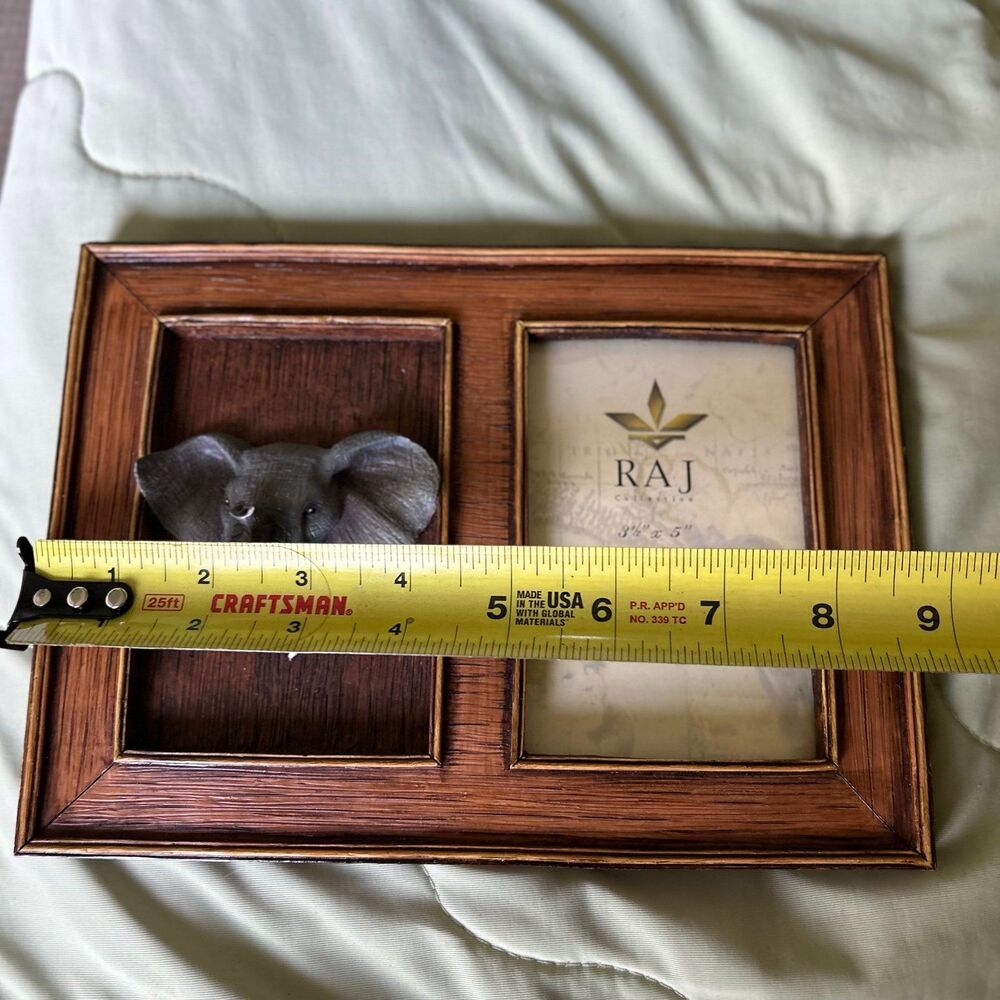 VTG 3D Rustic Textured Elephant Picture Frame Accent Decor - Picture 9 of 9